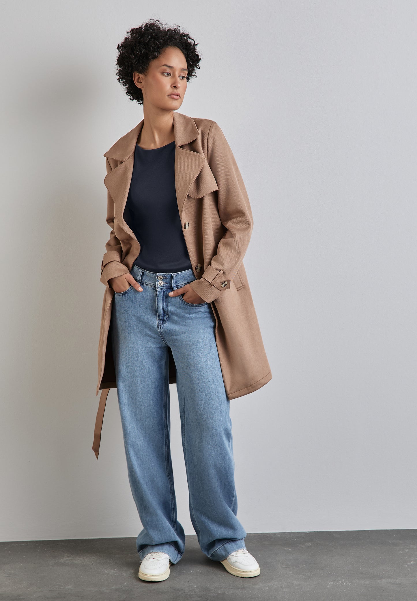 Street One Basic Shirt mit U-Boot-Ausschnitt - Farbe: dunkelblau