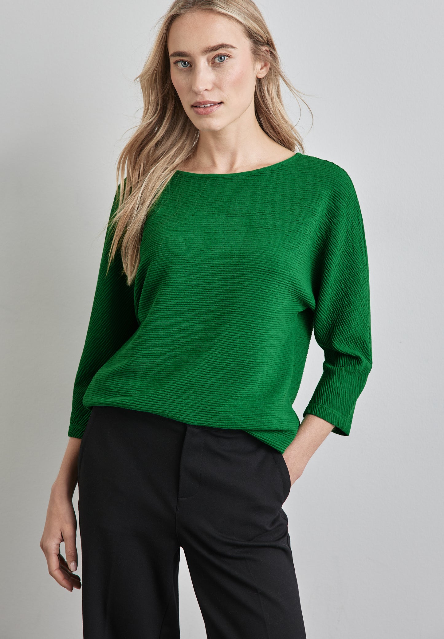 Street One Shirt mit feiner Struktur - Farbe: vibrant green