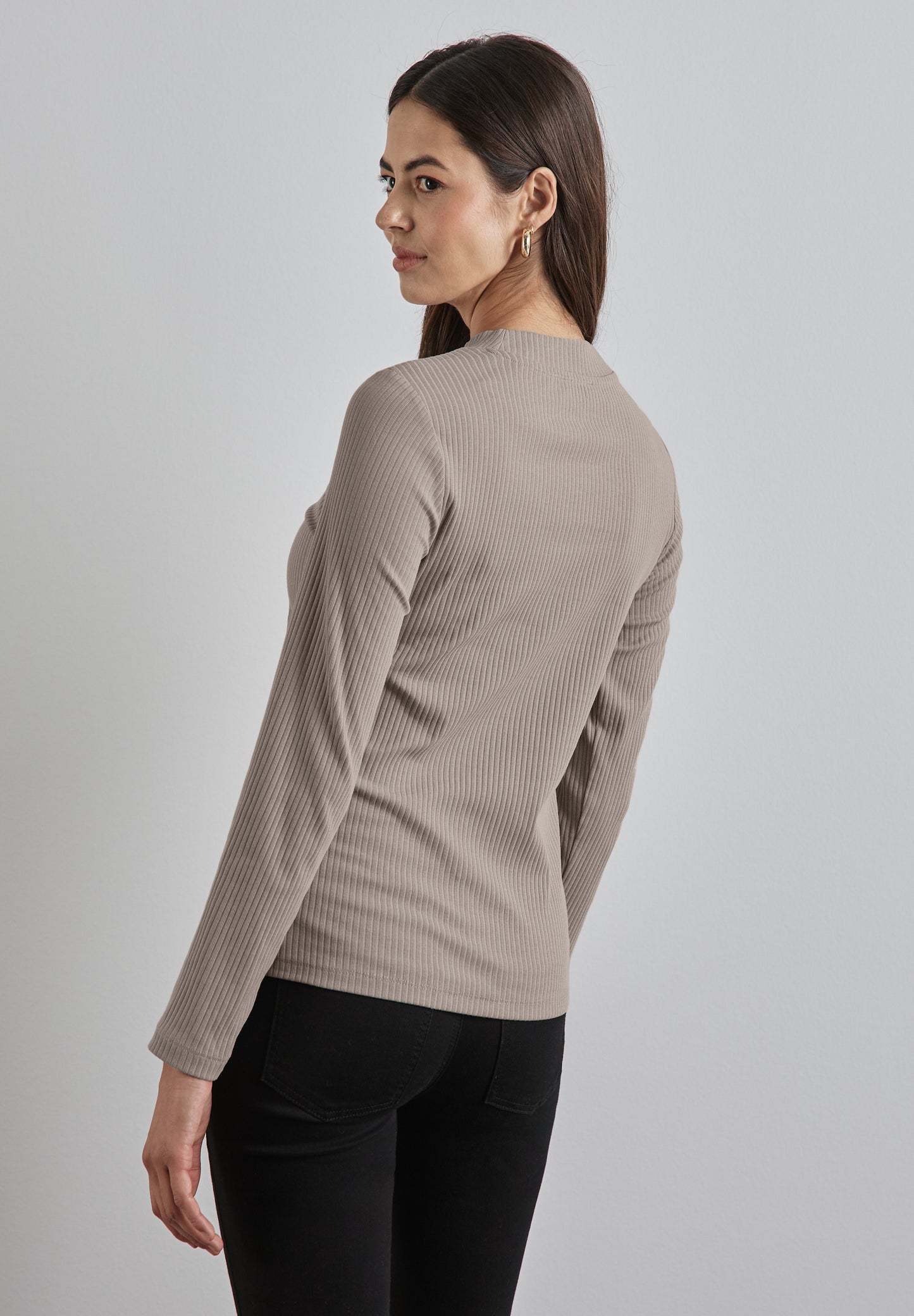 Street One Shirt mit Rippstruktur - Farbe: breezy beige