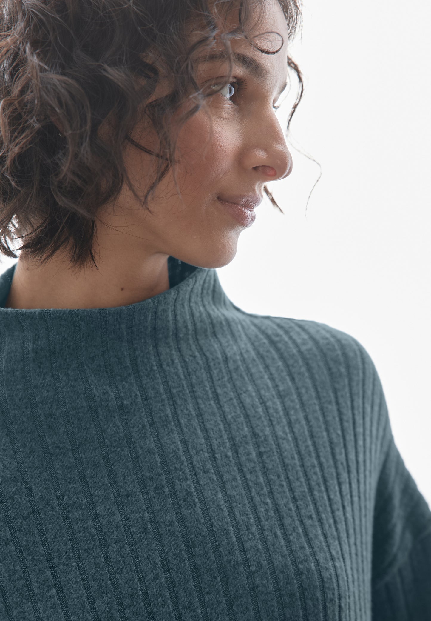 Street One Shirt mit Rippstruktur - Farbe: cool vintage green mel.