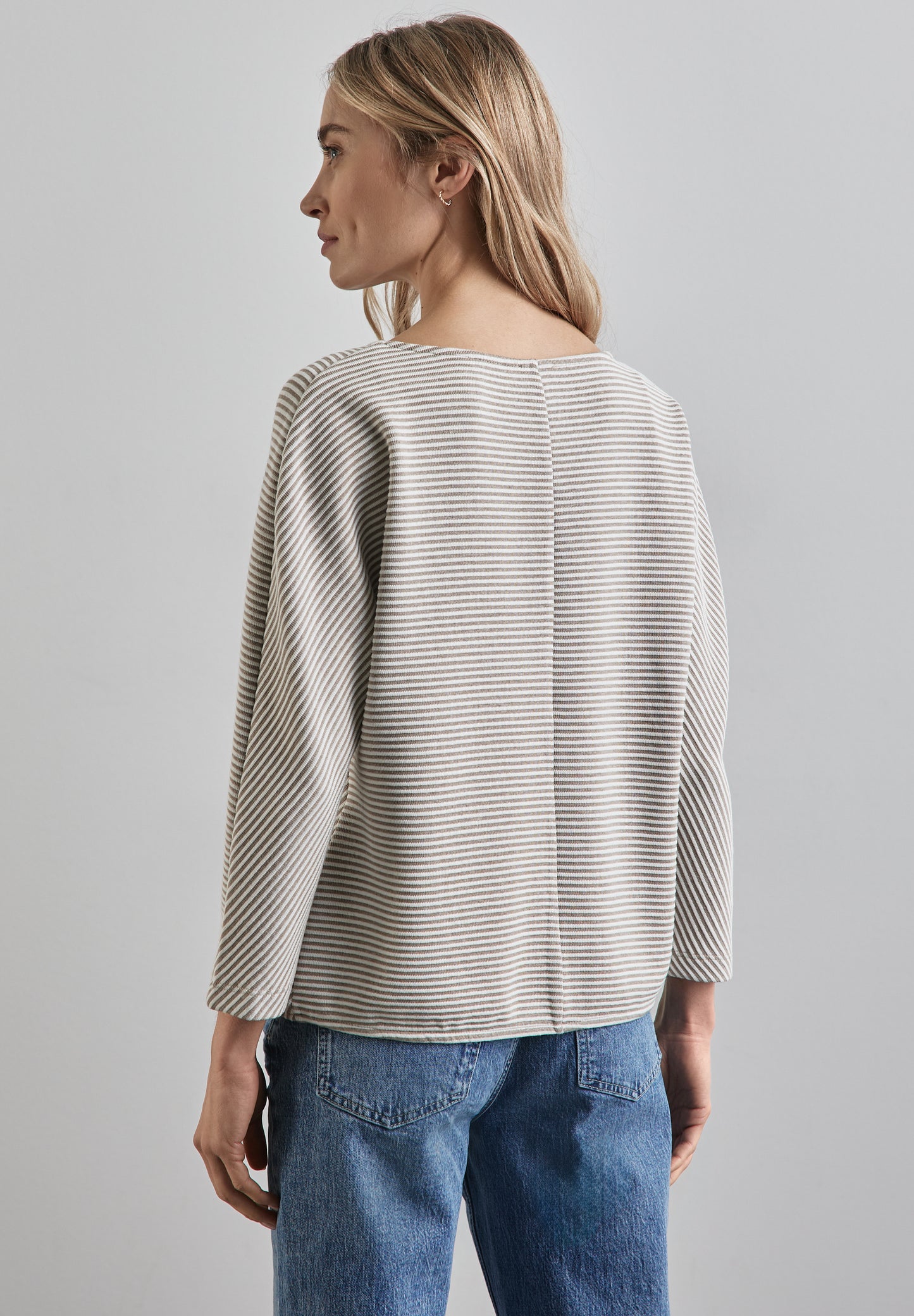 Street One Shirt mit Diagonalstruktur - Farbe: breezy beige mel.