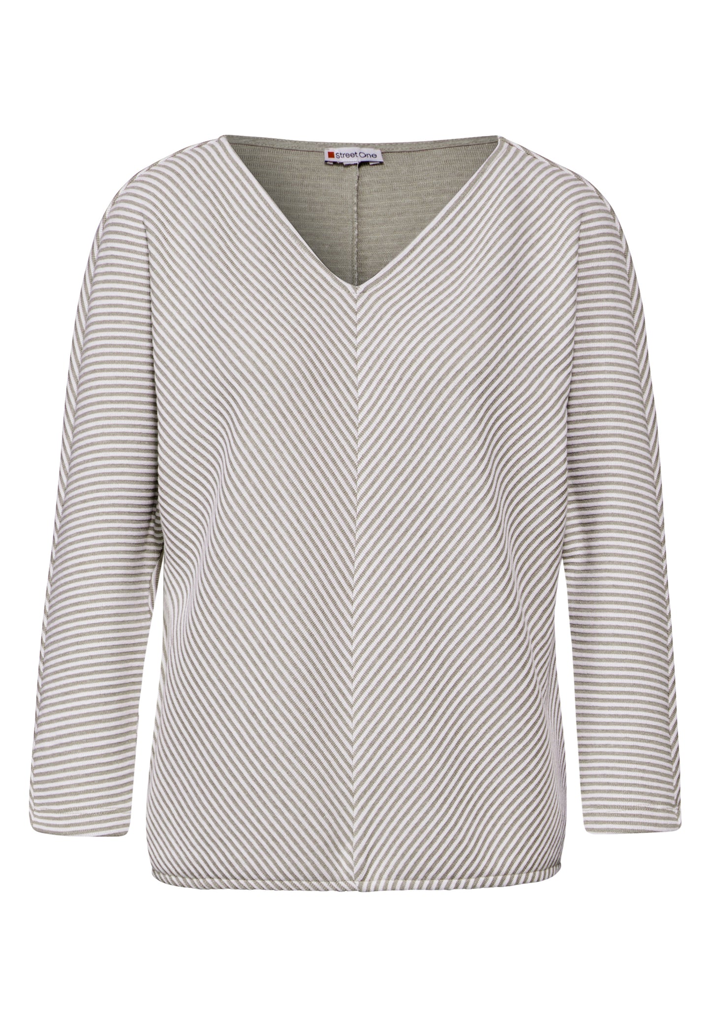 Street One Shirt mit Diagonalstruktur - Farbe: breezy beige mel.