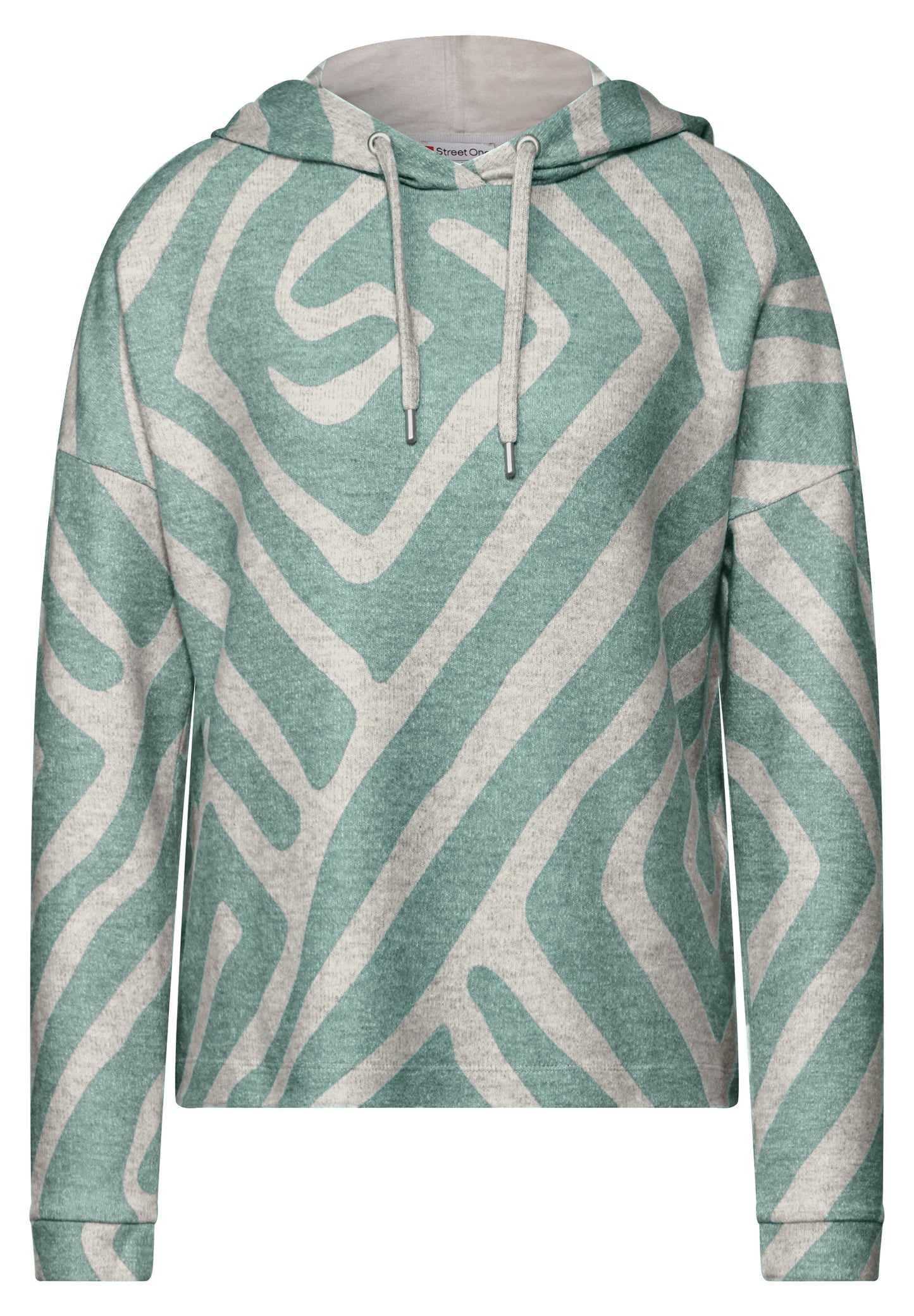 Street One Gemustertes Hoodie-Shirt - Farbe: sunlit green