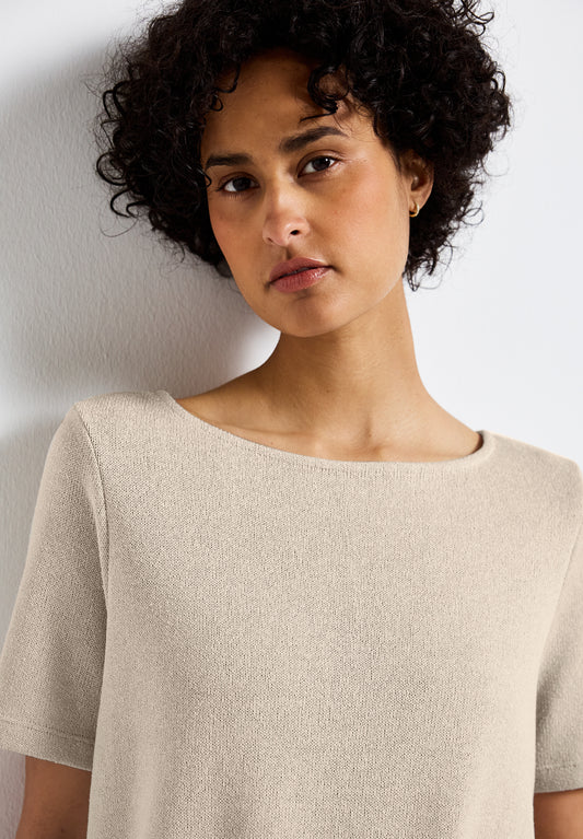 Street One Strick-Look T-Shirt - Farbe: moonstone sand