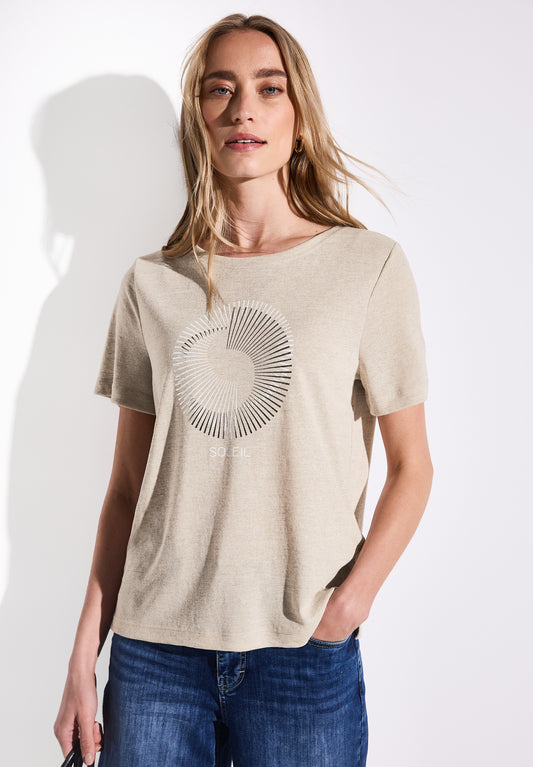 Street One T-Shirt mit Folien-Print - Farbe: moonstone sand