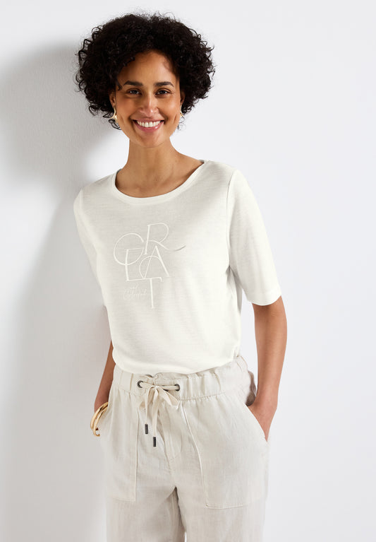 Street One T-Shirt mit Folien-Wording - Farbe: off white