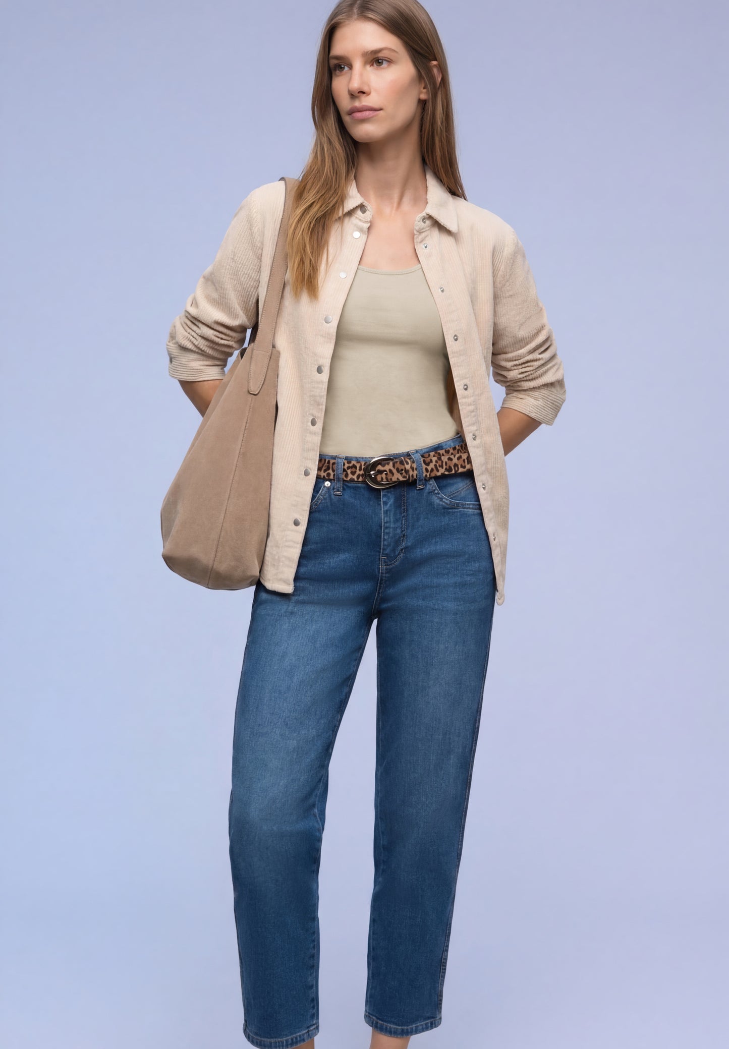 Street One - Basic Top mit Rundhals in Unifarbe - Farbe: cotton beige