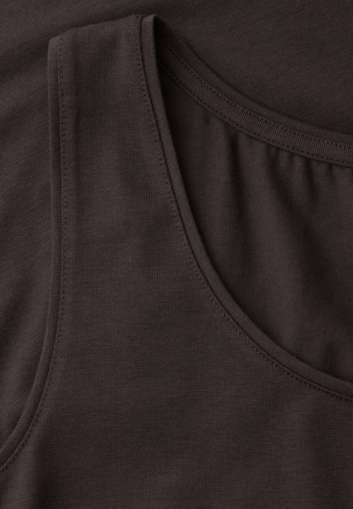 Street One - Basic Top mit Rundhals in Unifarbe - Farbe: espresso brown