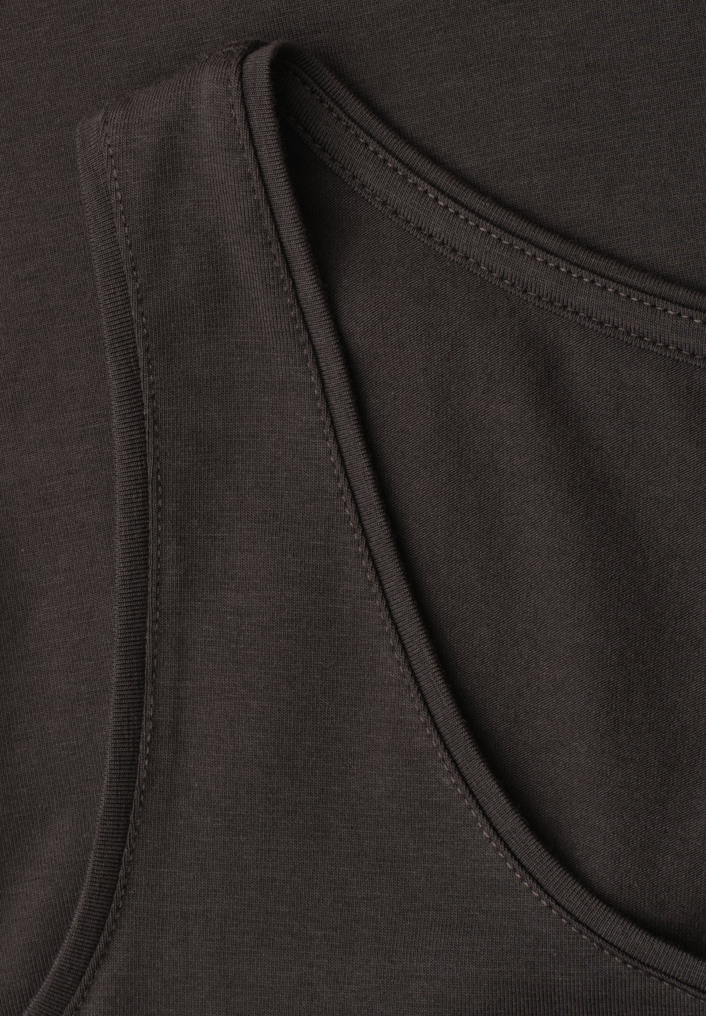 Street One - Basic Top mit Rundhals in Unifarbe - Farbe: black coffee
