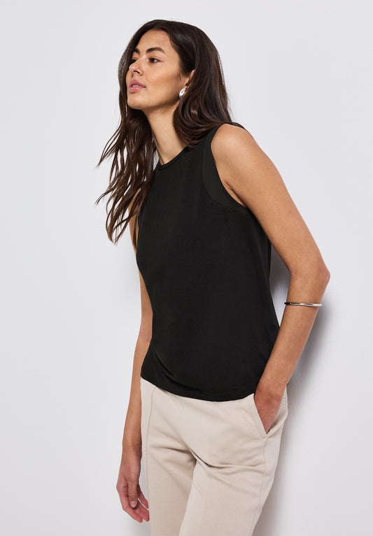 Street One Top mit Chiffondetails - Farbe: Black