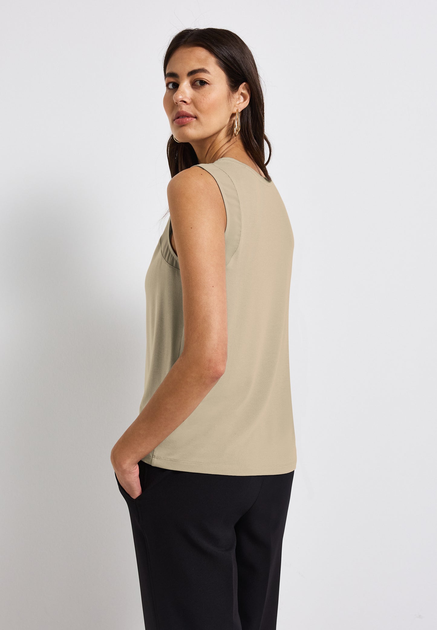Street One Top mit Chiffondetails - Farbe: coastal beige