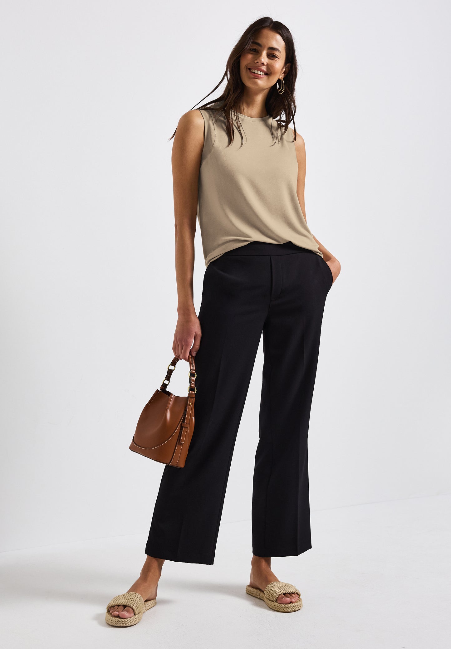 Street One Top mit Chiffondetails - Farbe: coastal beige