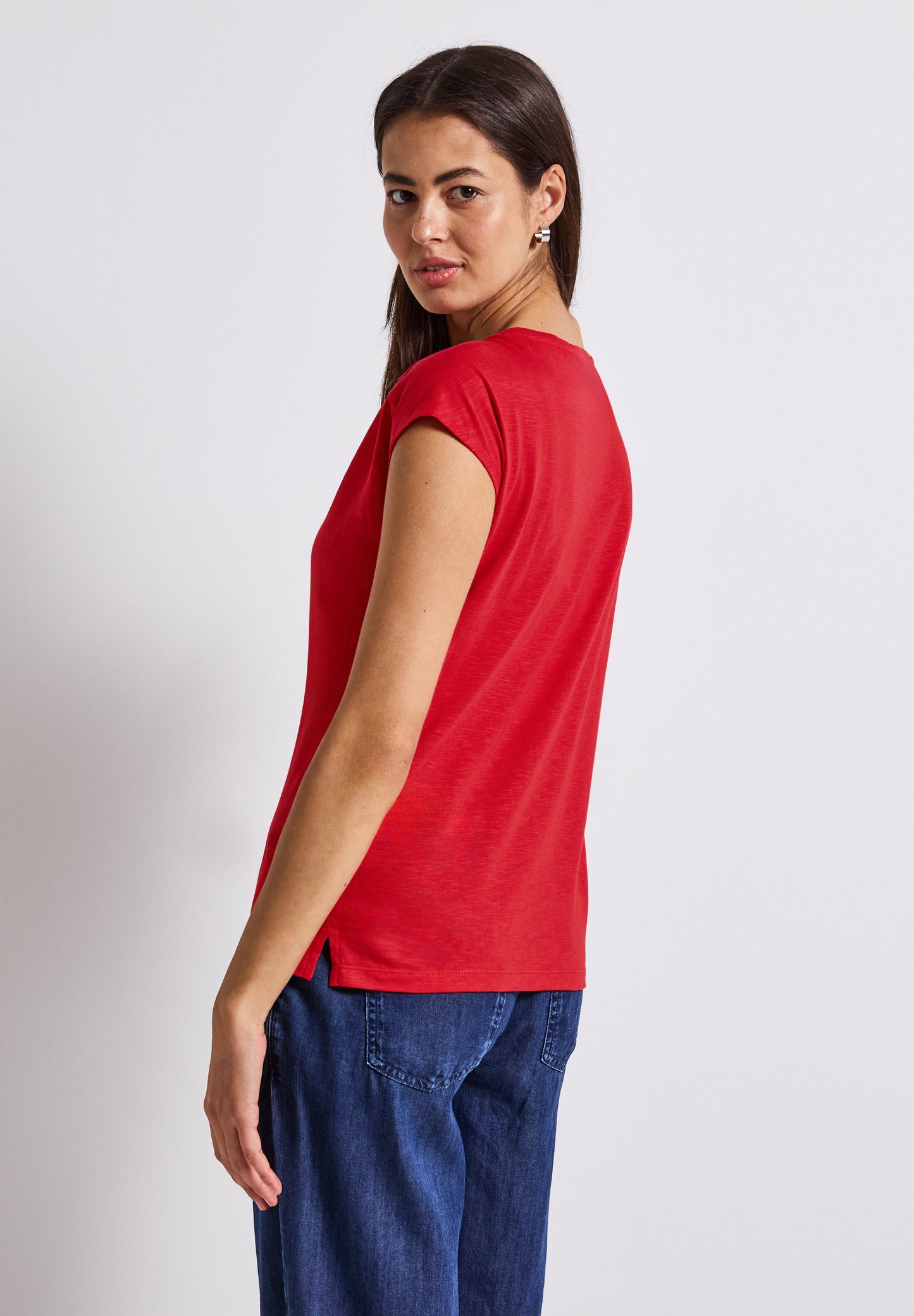 Street One Shirt mit Dekotape - Farbe: glory red