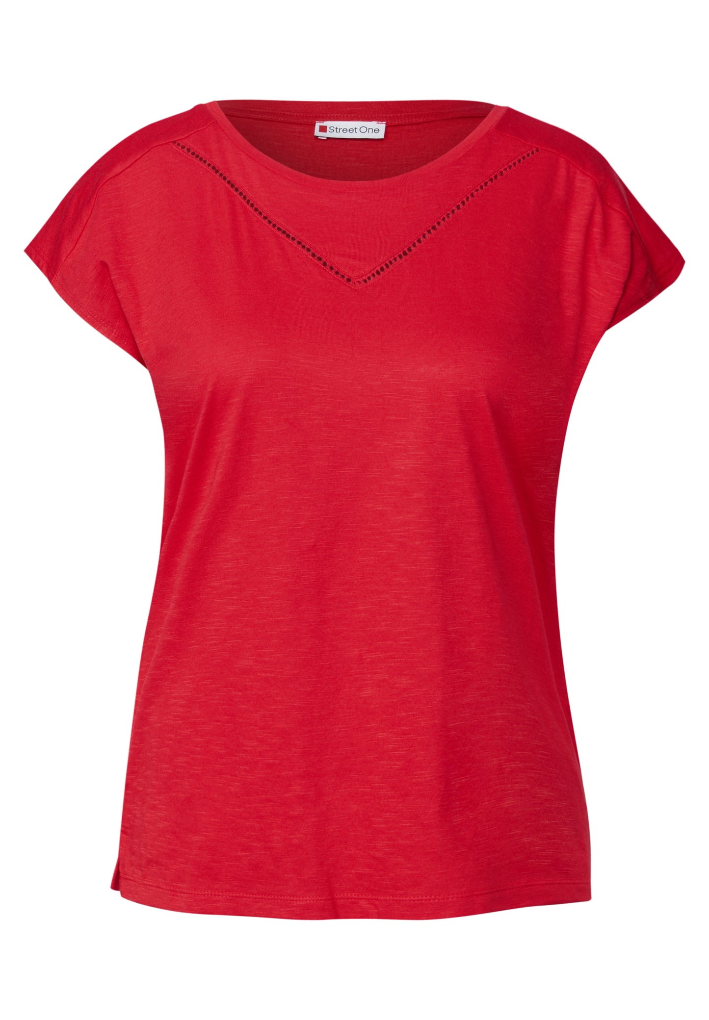 Street One Shirt mit Dekotape - Farbe: glory red