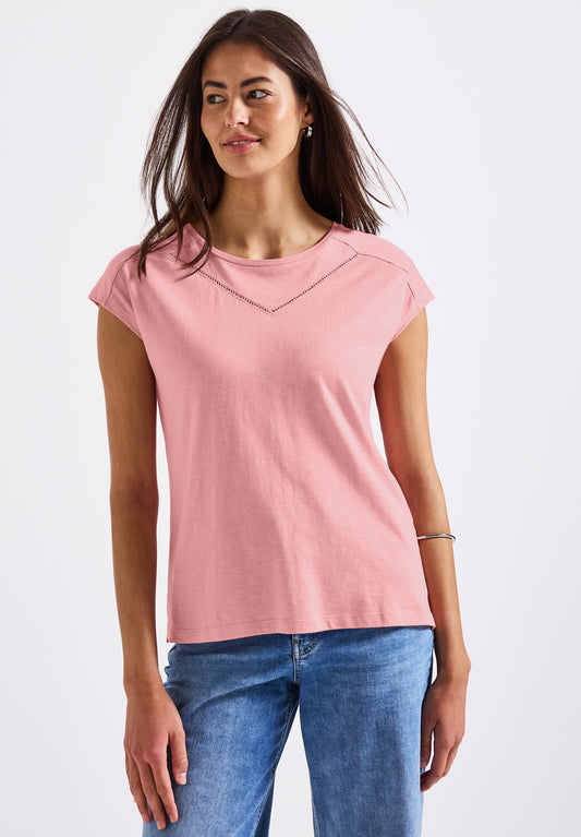 Street One Shirt mit Dekotape - Farbe: blush peach