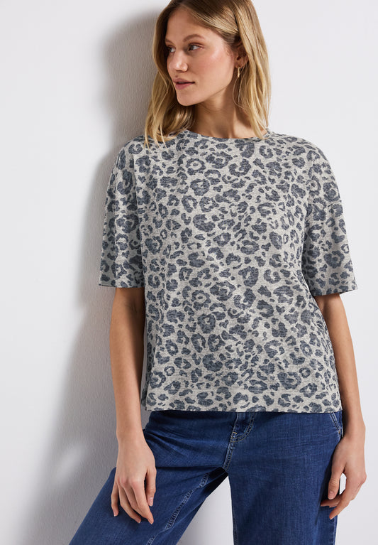 Street One Ausbernner-Shirt mit Muster - Farbe: coastal beige
