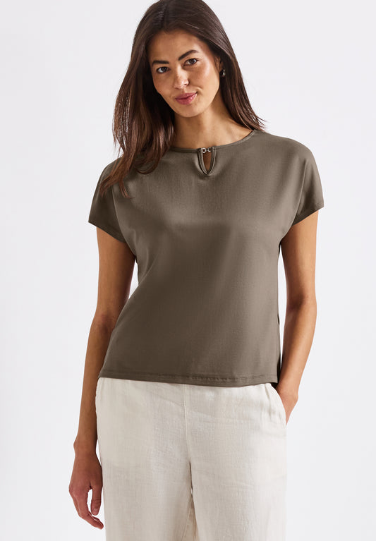 Street One Shirt mit Cut-Out - Farbe: dark tumbled beige