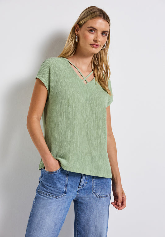 Street One Shirt mit BÃ¤ndern - Farbe: soft jade green