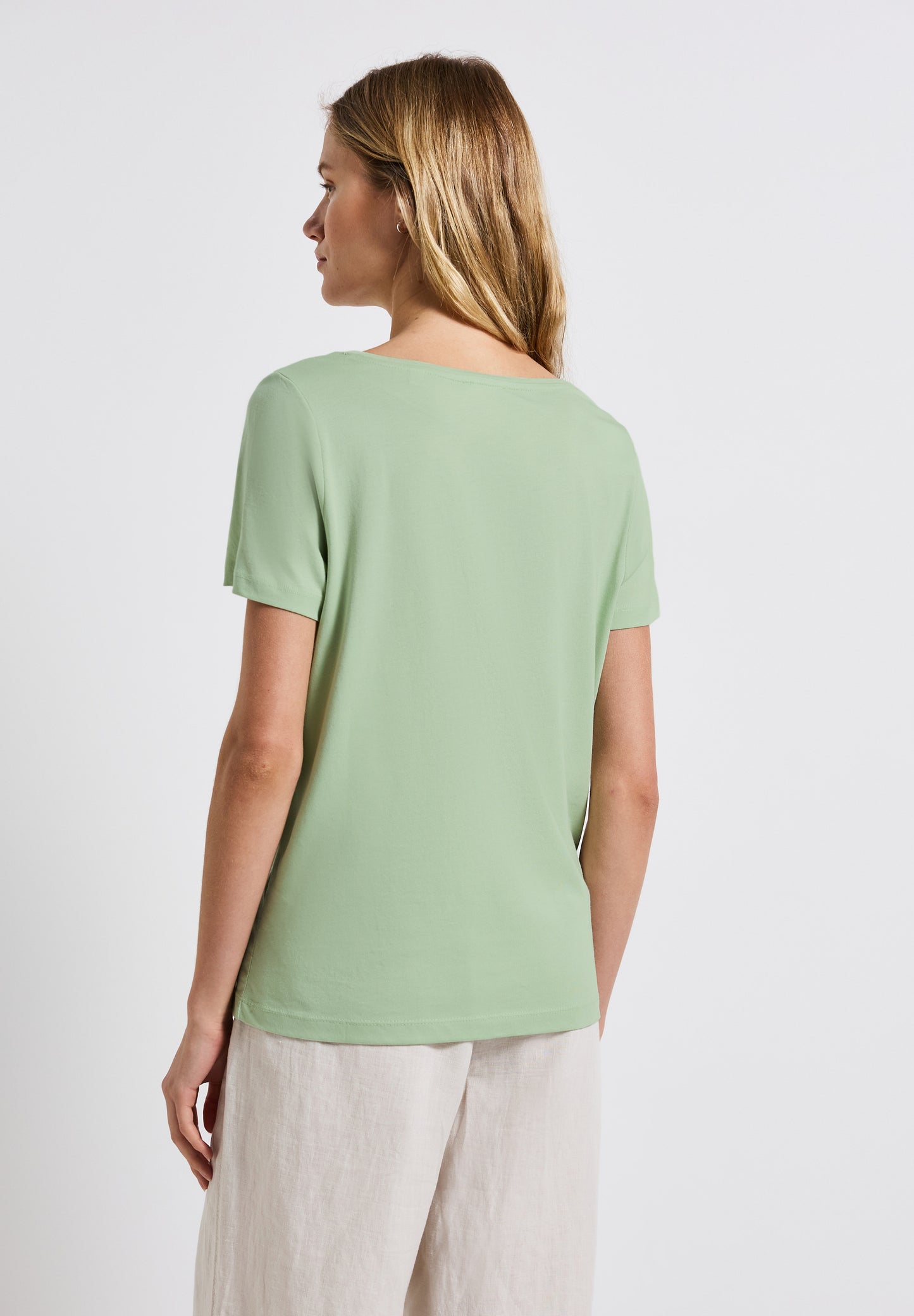 Street One T-Shirt mit Wording Print - Farbe: soft jade green