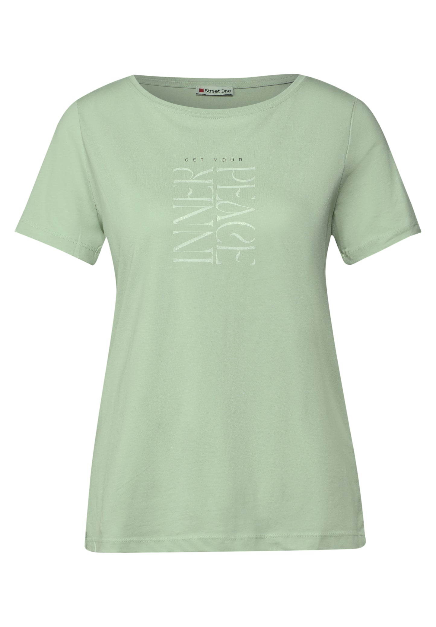 Street One T-Shirt mit Wording Print - Farbe: soft jade green