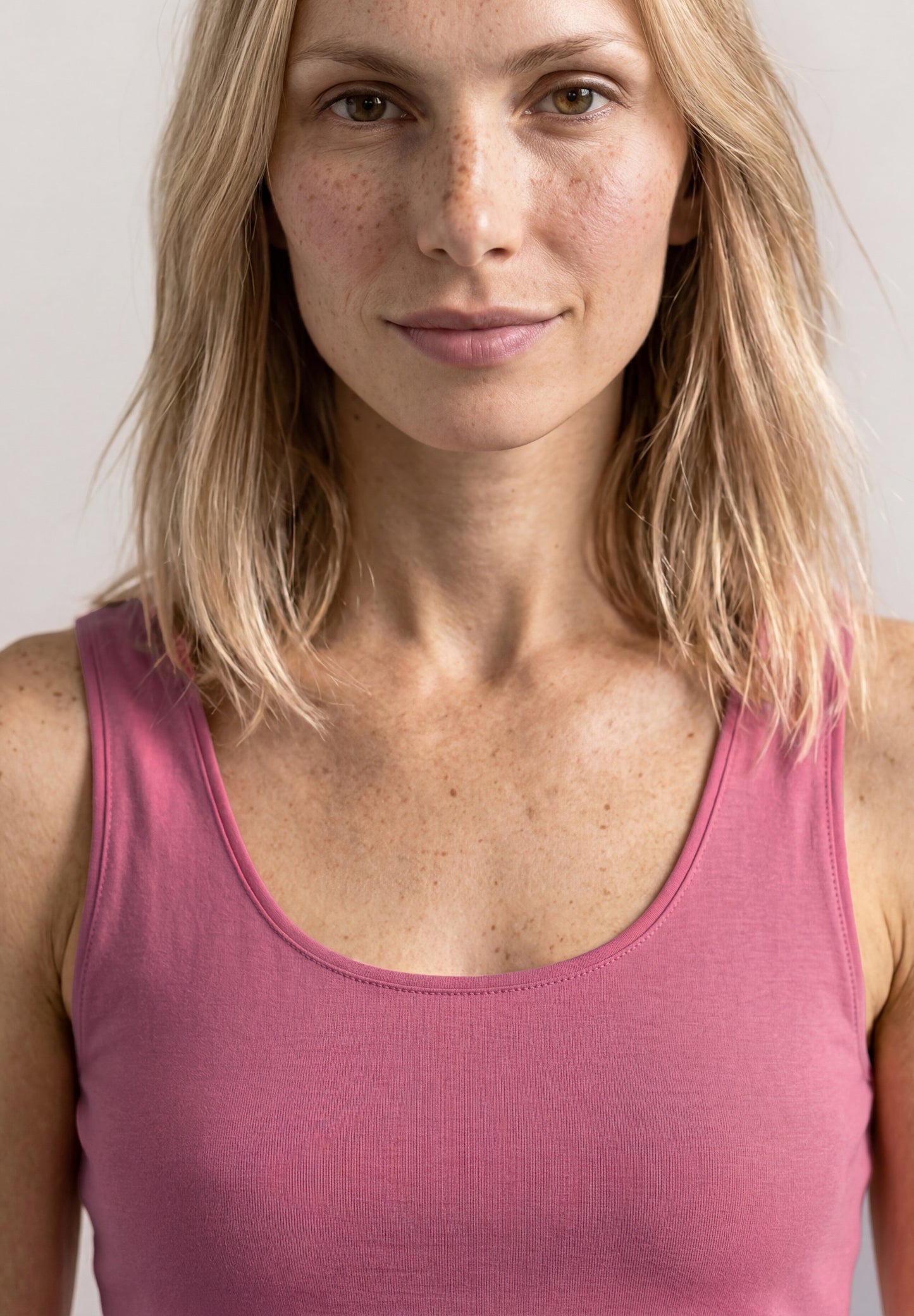 Street One - Basic Top mit Rundhals aus Jersey - Farbe: blush berry