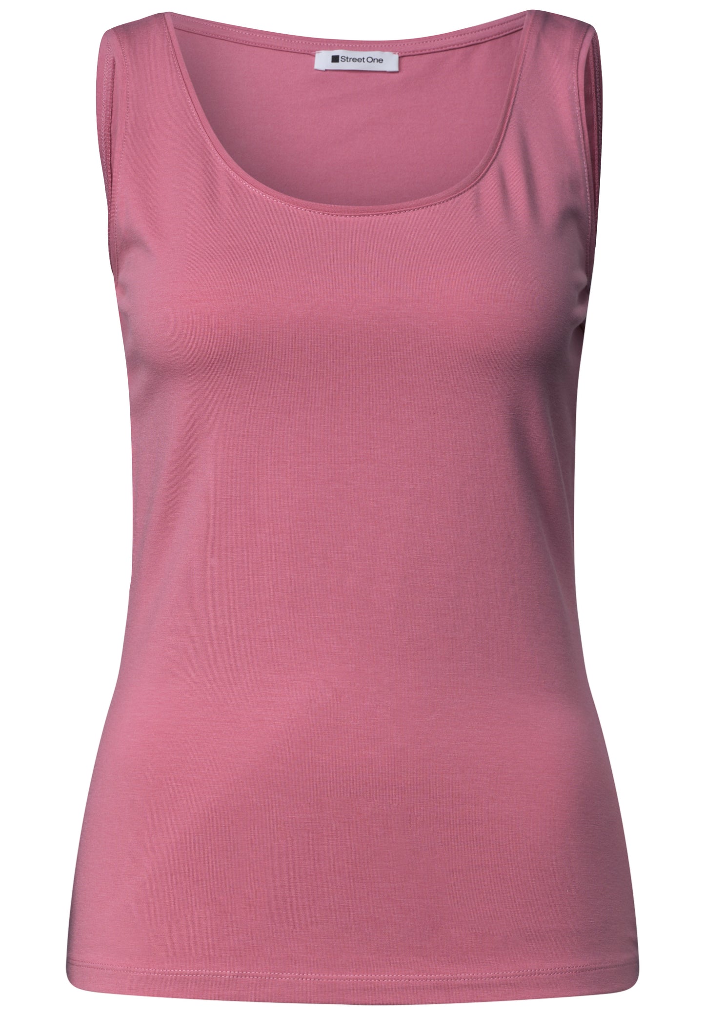 Street One - Basic Top mit Rundhals aus Jersey - Farbe: blush berry
