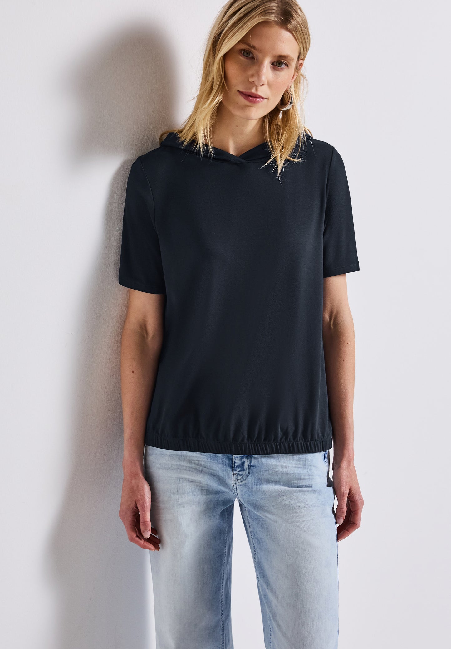 Street One T-Shirt mit Kapuze - Farbe: deepwater blue