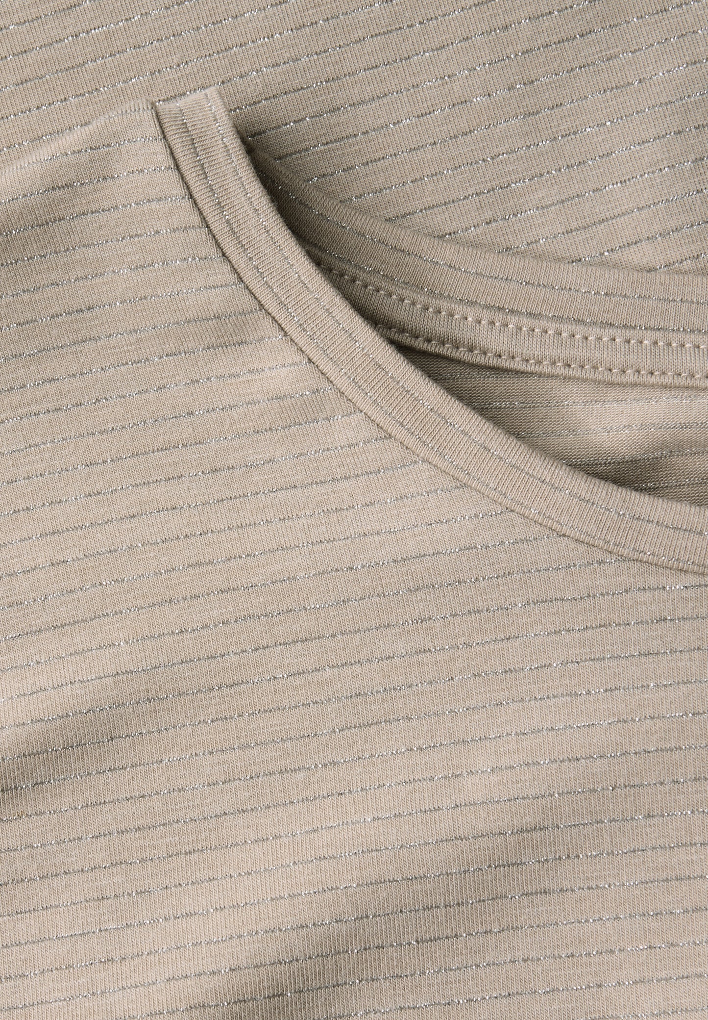 Street One Shirt mit Glitzerstreifen - Farbe: morning beige
