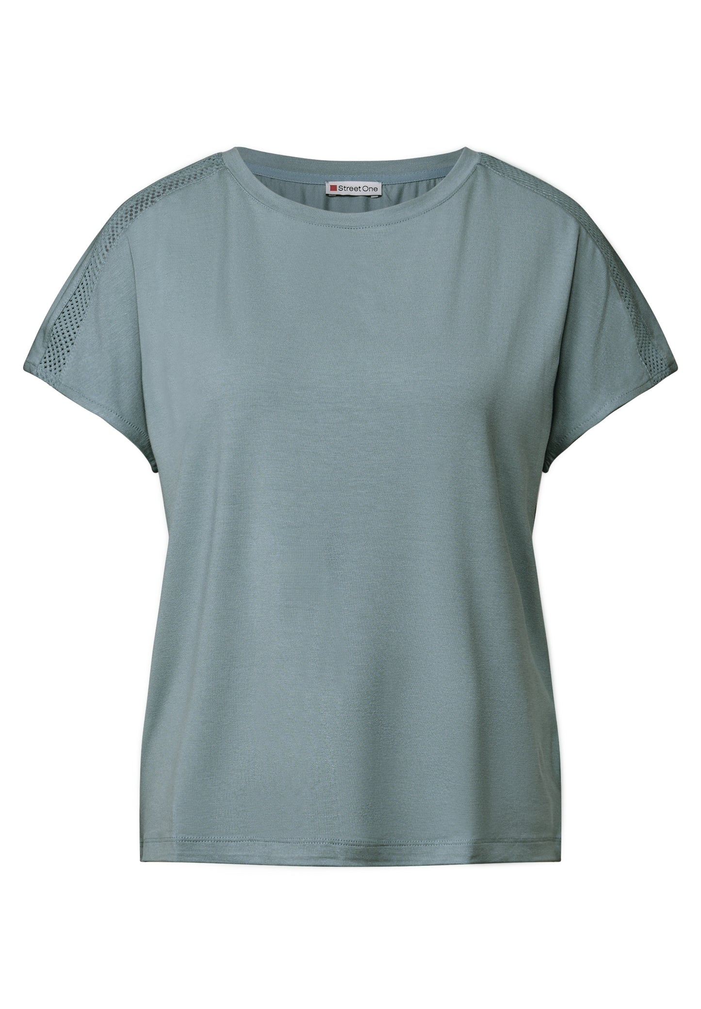 Street One Jersey-Shirt mit Mesh-Detail - Farbe: arona blue