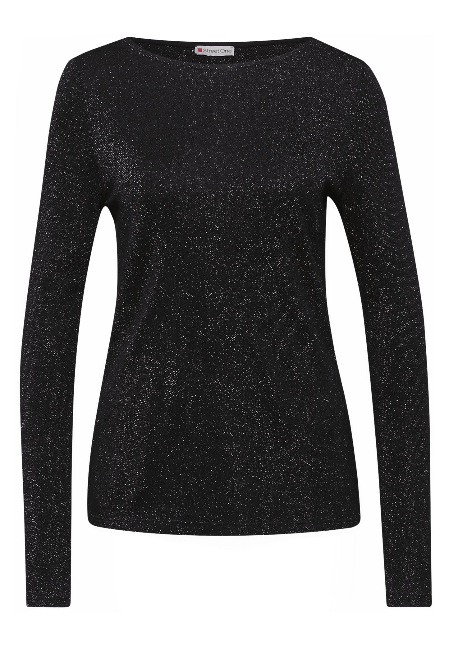 Street One Glitzerndes Langarmshirt - Farbe: Black