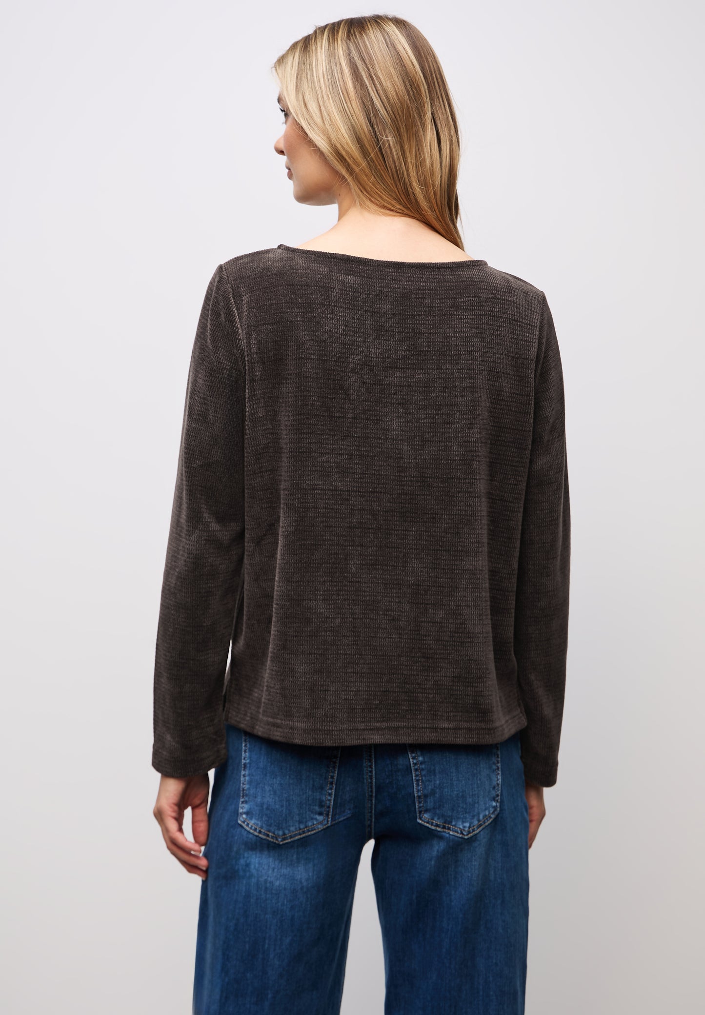 Street One Shirt mit U-Boot-Ausschnitt - Farbe: deep roast brown (323839)