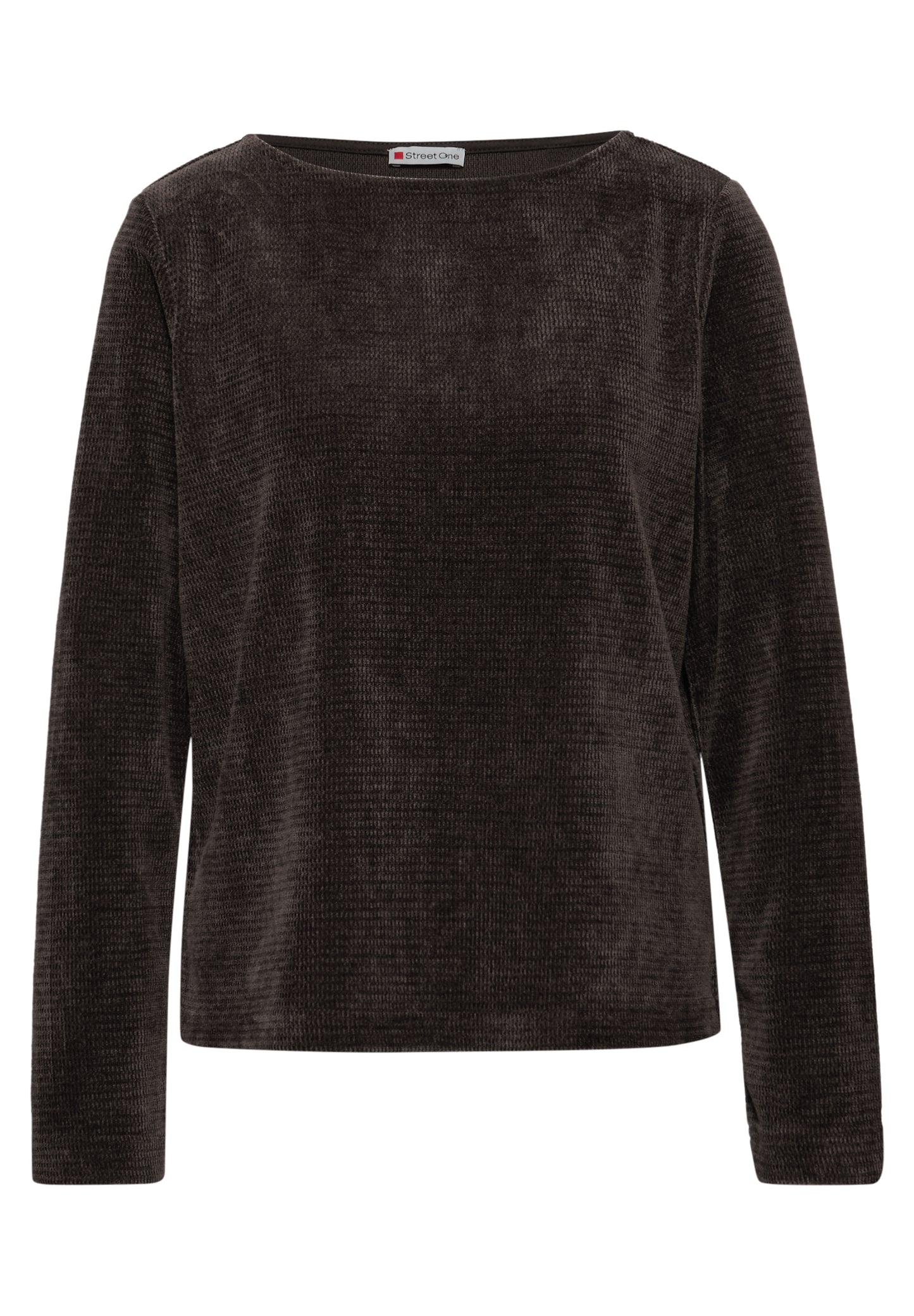 Street One Shirt mit U-Boot-Ausschnitt - Farbe: deep roast brown (323839)