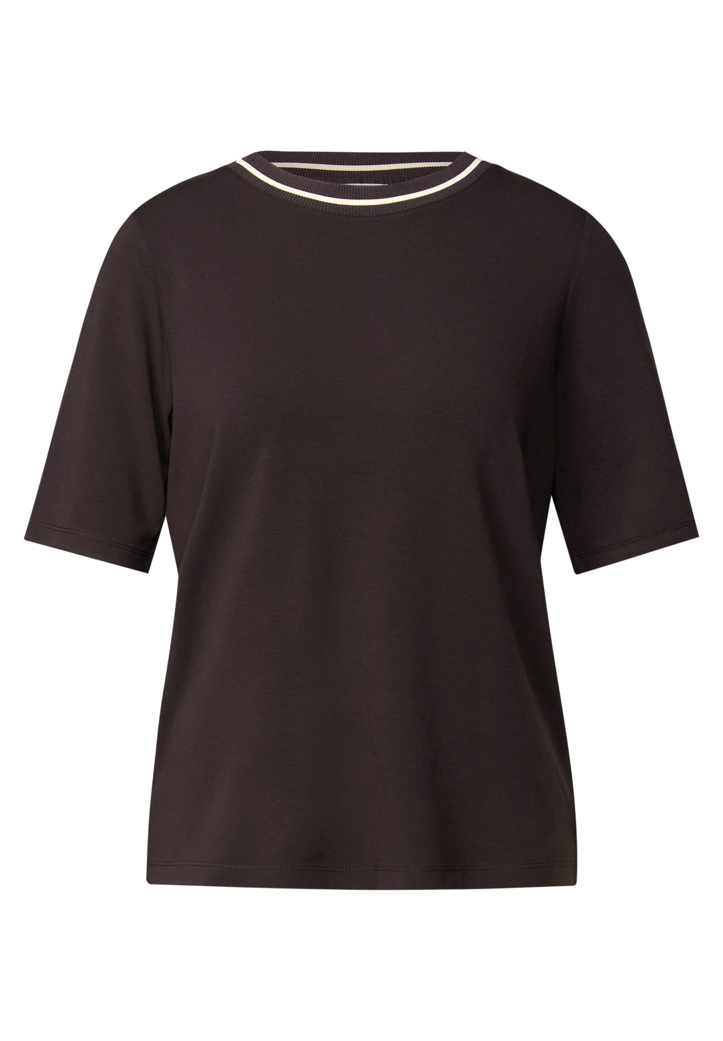 Street One Shirt mit Rippdetail - Farbe: deep roast brown