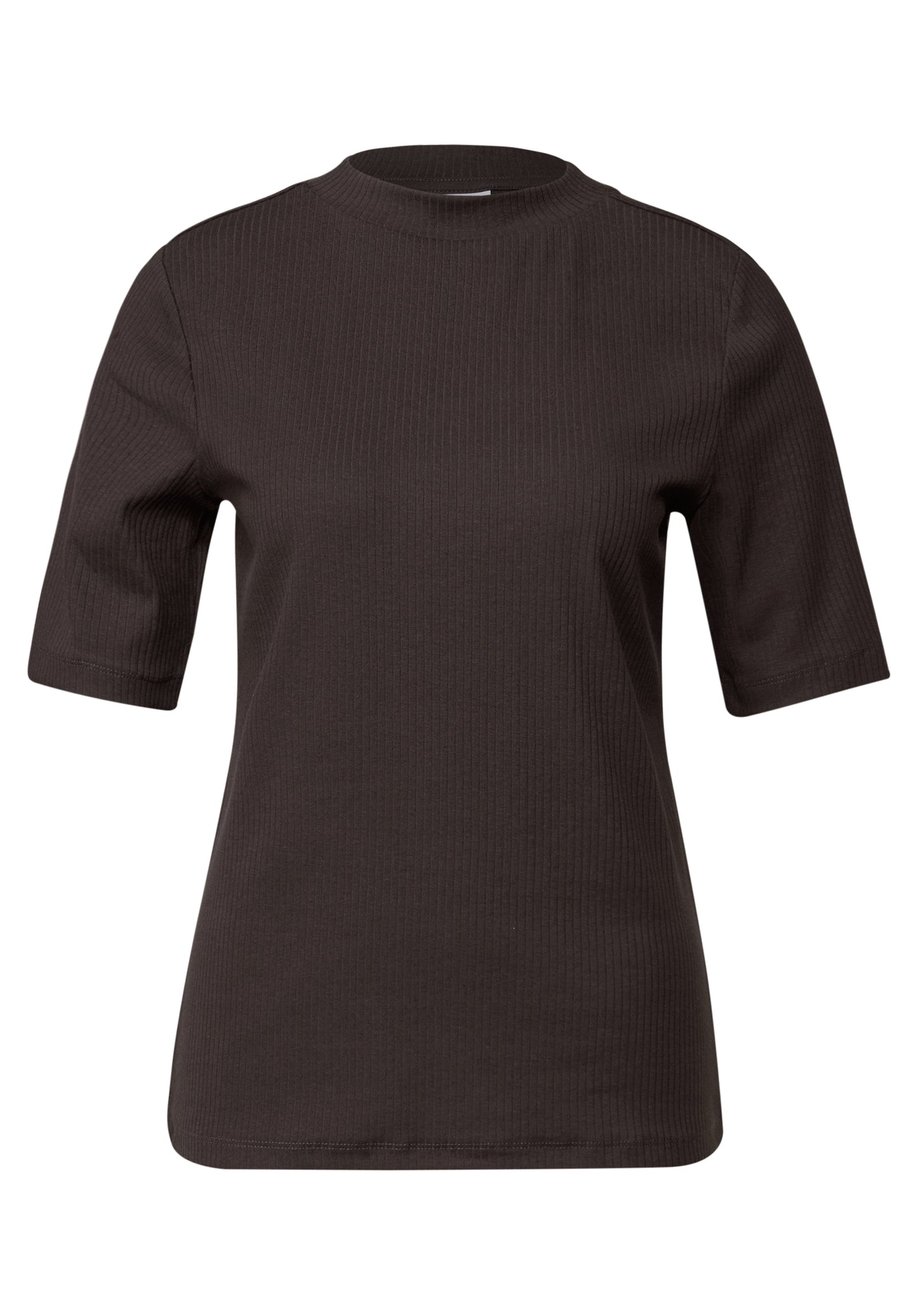 Street One T-Shirt mit Rippstruktur - Farbe: deep roast brown