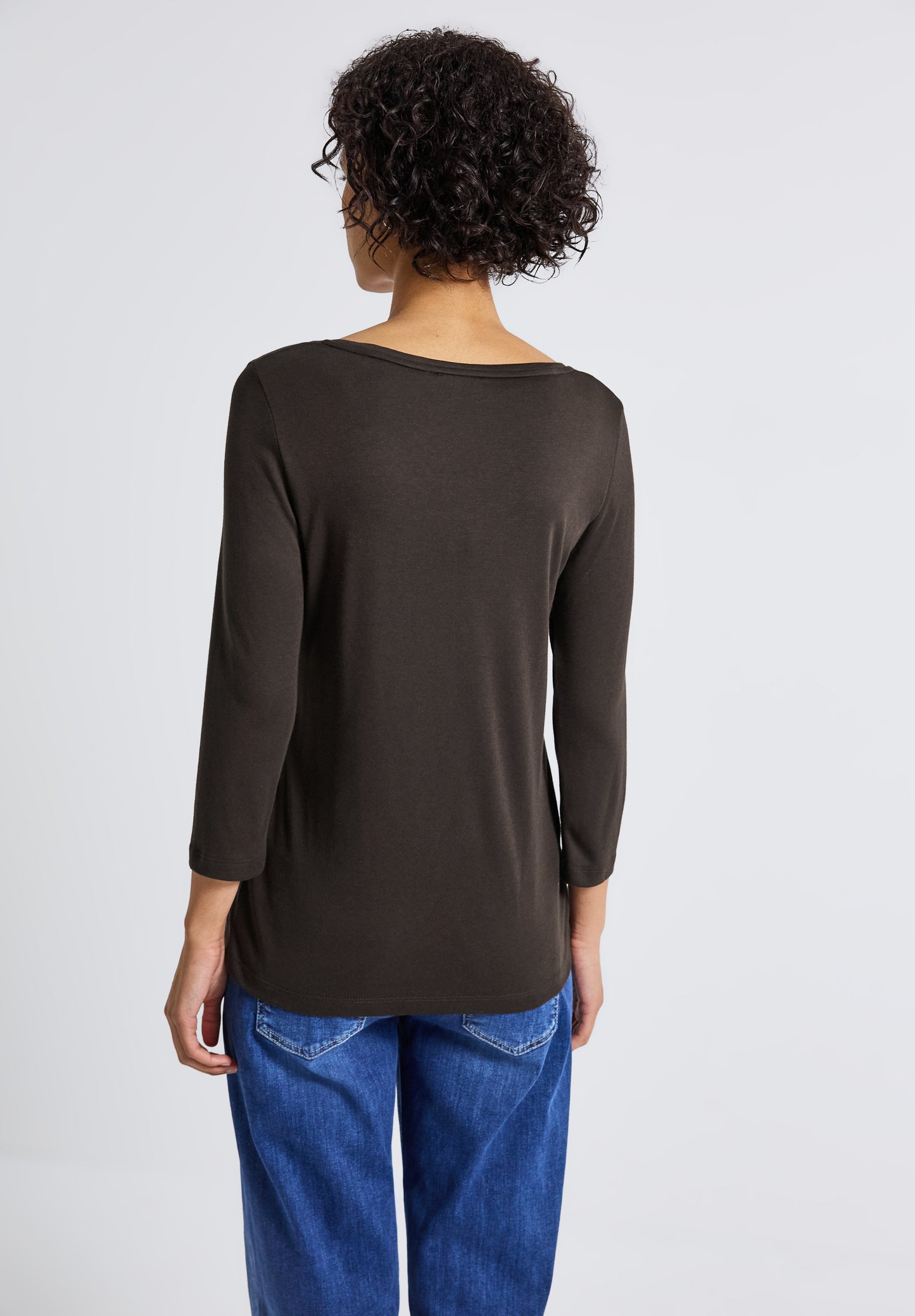 Street One Basic Shirt mit Knopfdetail - Farbe: deep roast brown