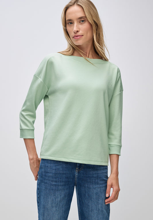 Street One Shirt mit U-Boot-Ausschnitt - Farbe: serene green