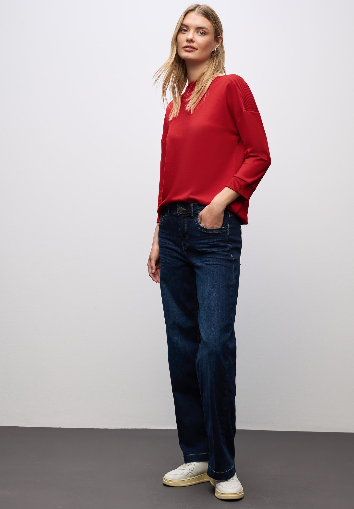 Street One Shirt mit U-Boot-Ausschnitt - Farbe: racing red