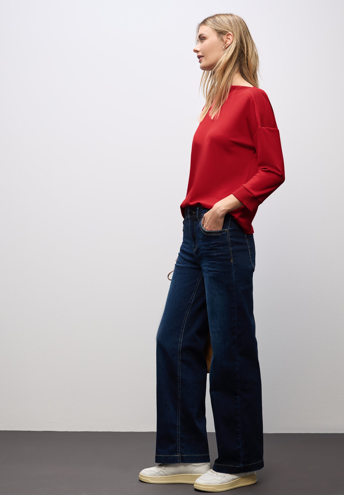Street One Shirt mit U-Boot-Ausschnitt - Farbe: racing red