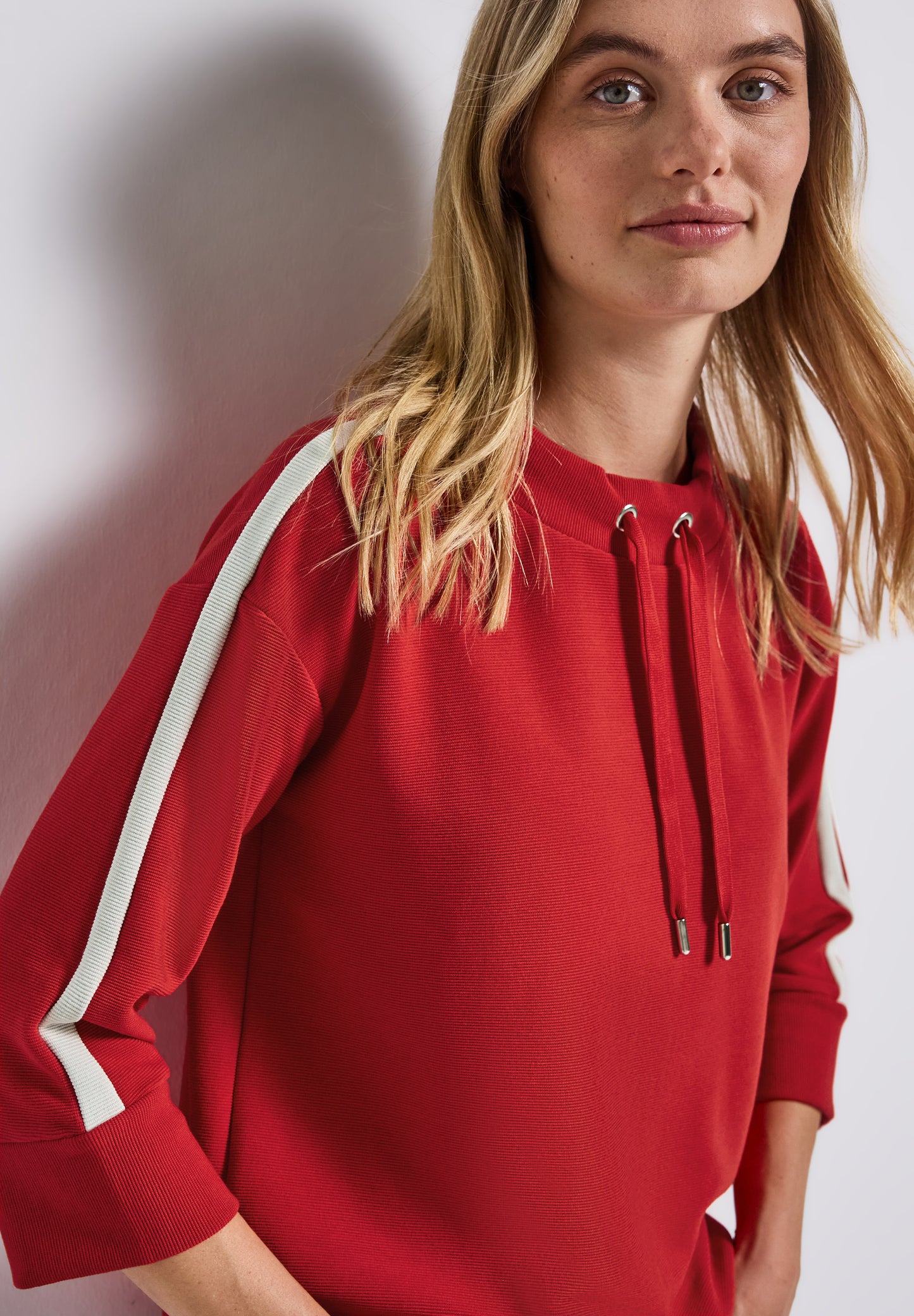Street One Ottoman Shirt mit Tape - Farbe: racing red