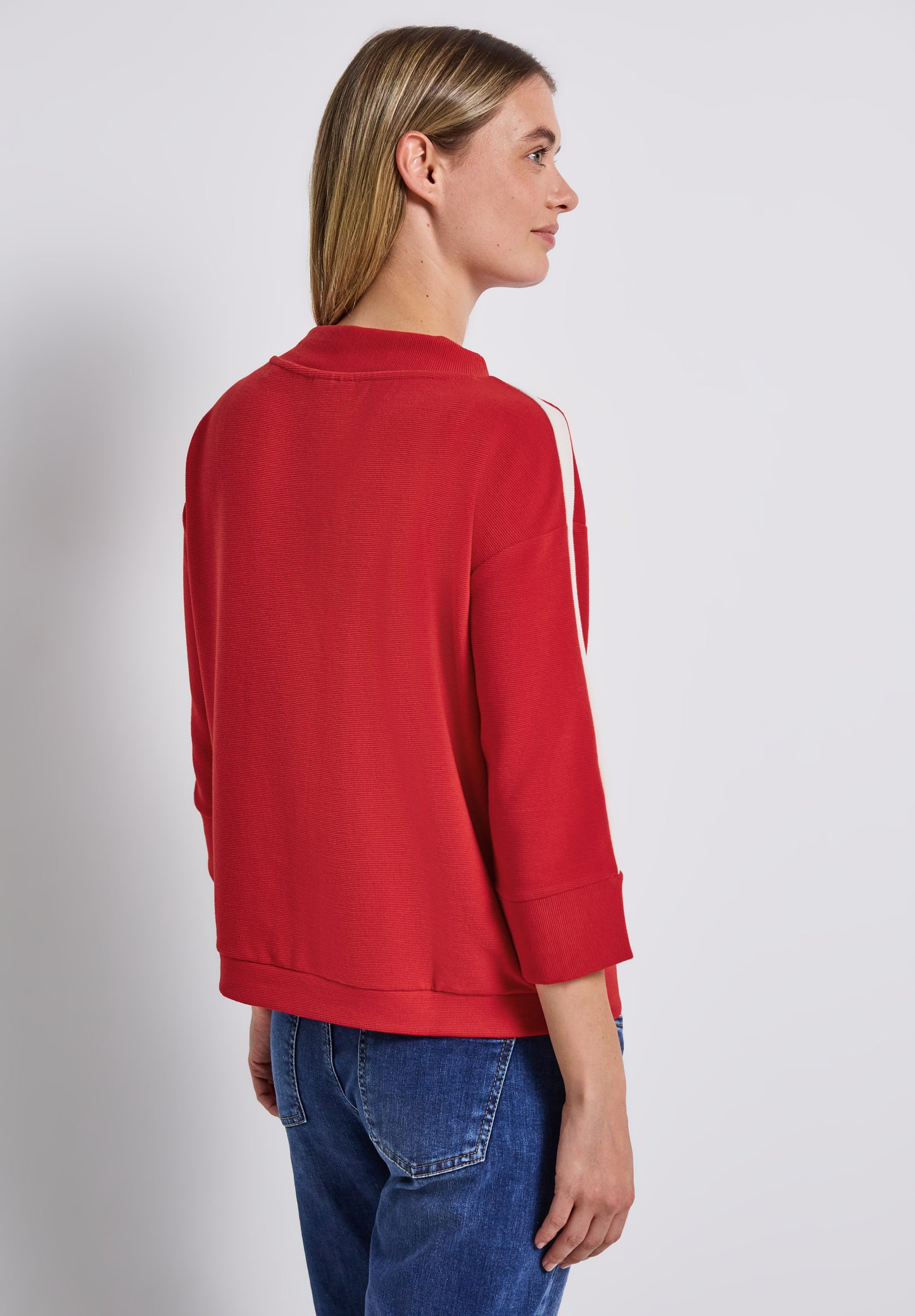 Street One Ottoman Shirt mit Tape - Farbe: racing red