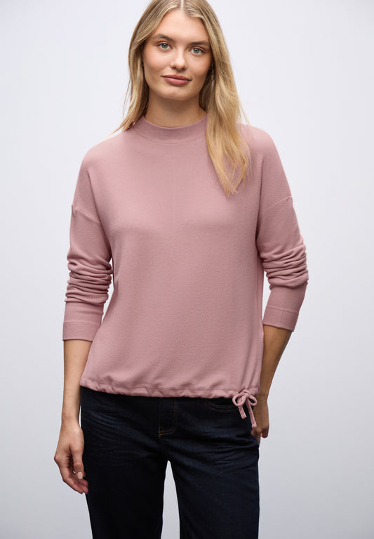 Street One Softes Turtleneck Shirt - Farbe: powder pink mel.