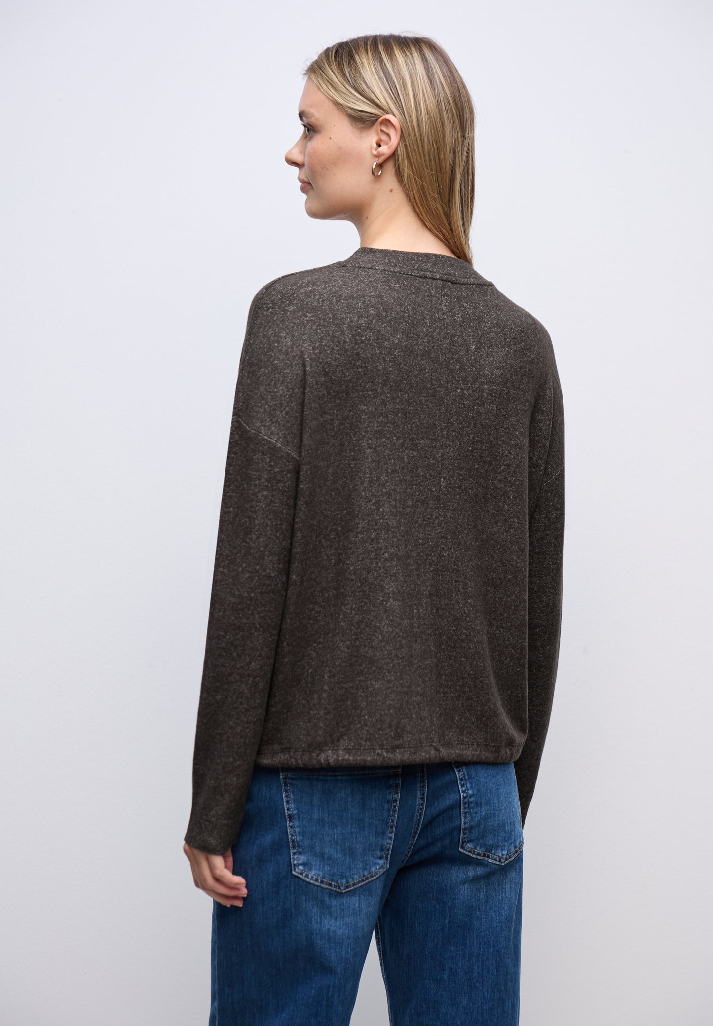 Street One Softes Turtleneck Shirt - Farbe: rustic brown mel.