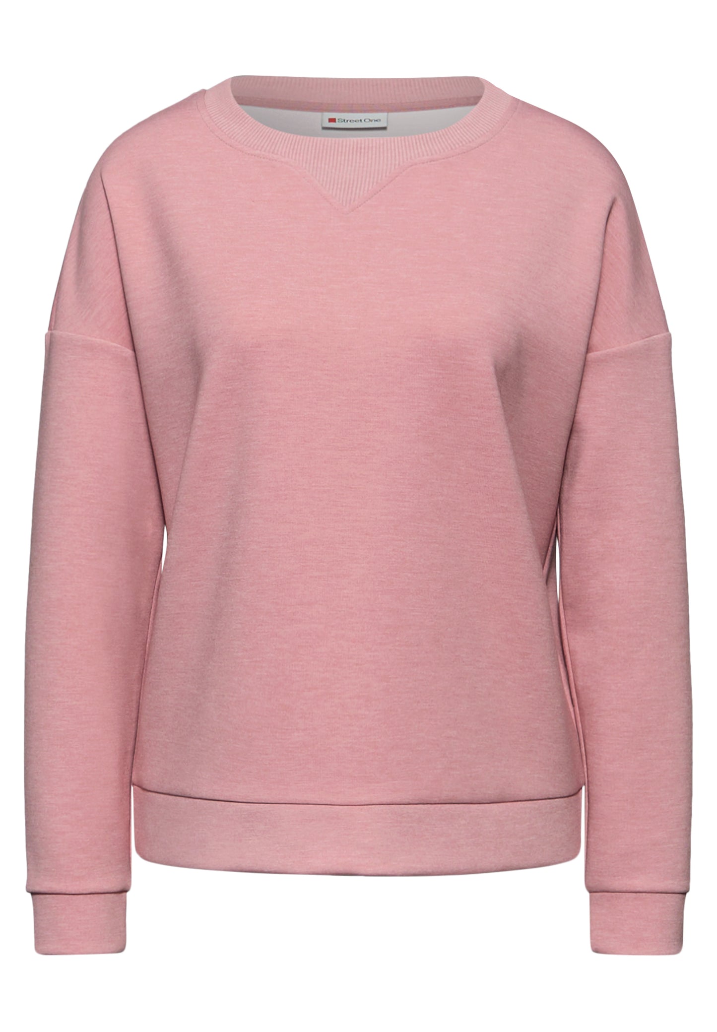 Street One Shirt mit Ripp-Detail - Farbe: powder pink mel.