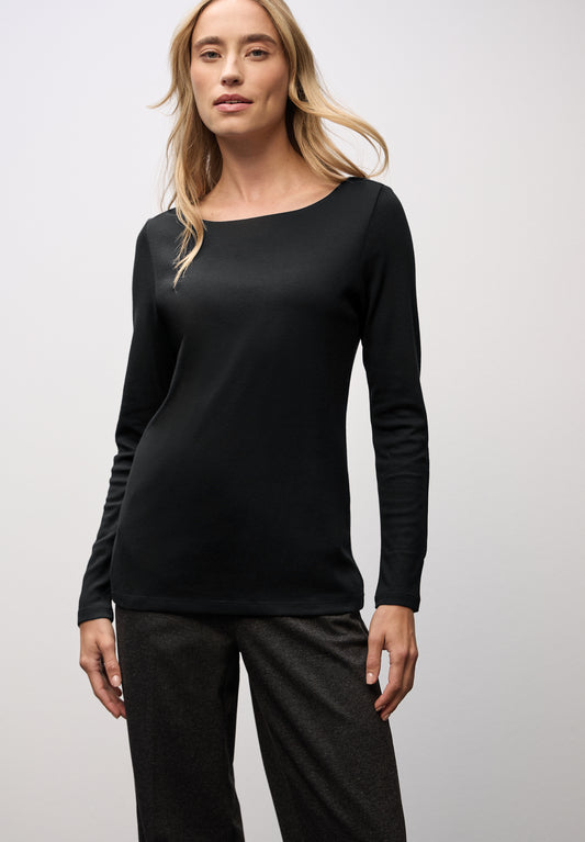 Street One Basic Langarmshirt - Farbe: Black