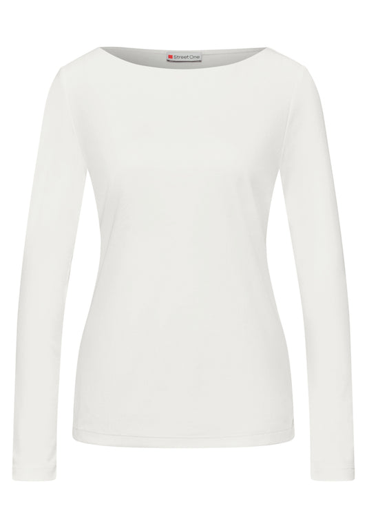 Street One Basic Langarmshirt - Farbe: off white