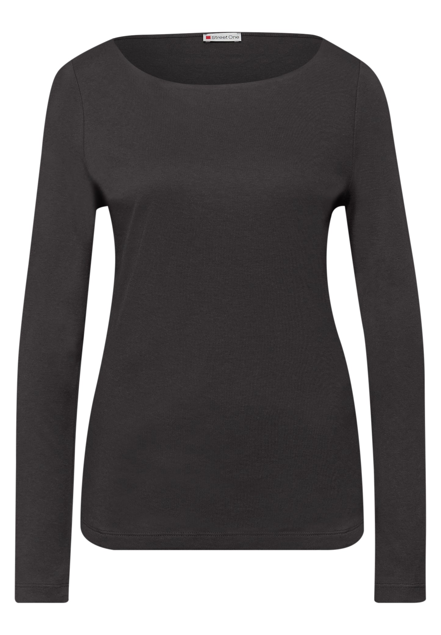 Street One - Basic Langarmshirt - Farbe: darkest brown