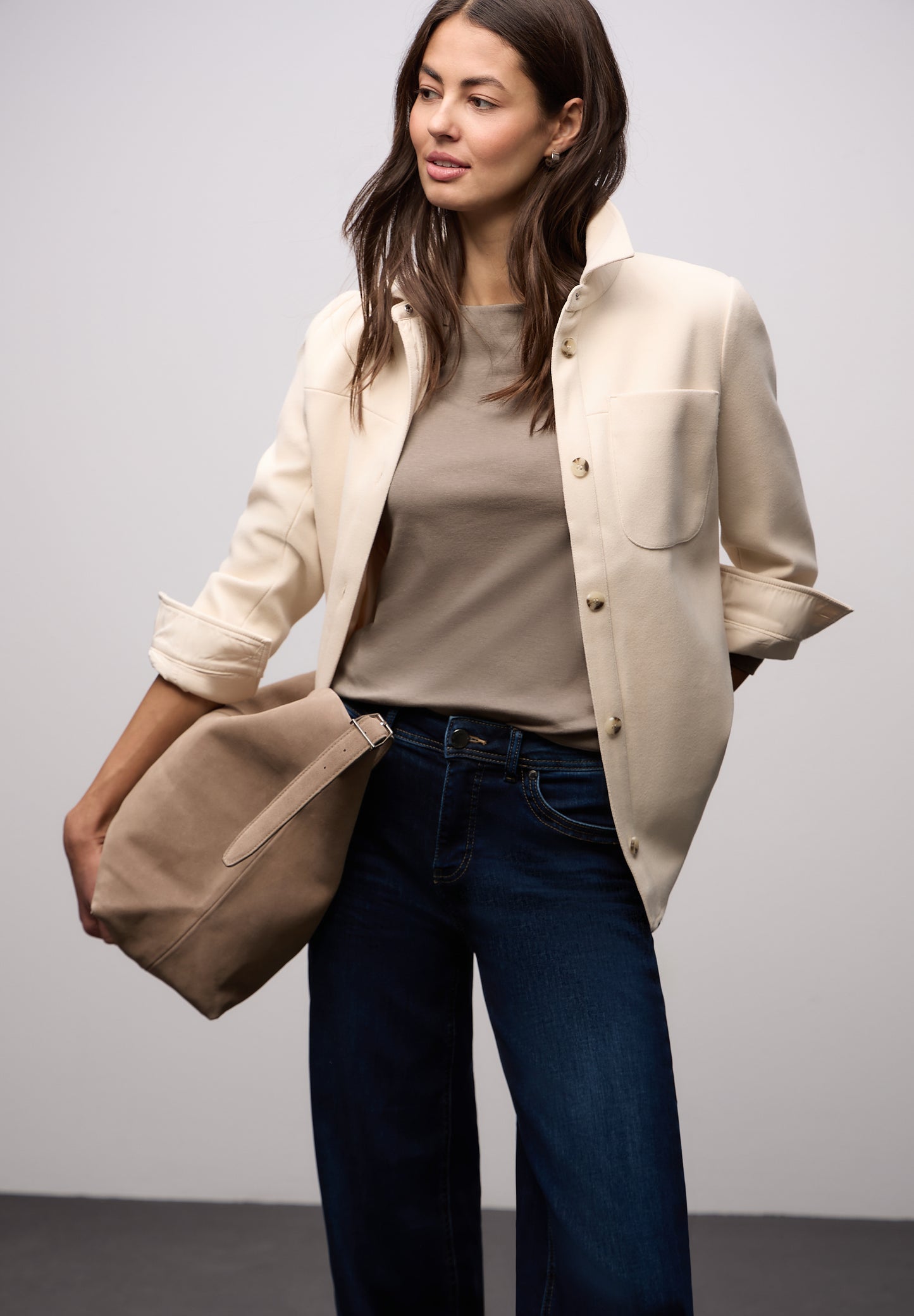 Street One - Basic Langarmshirt - Farbe: light terra mocha