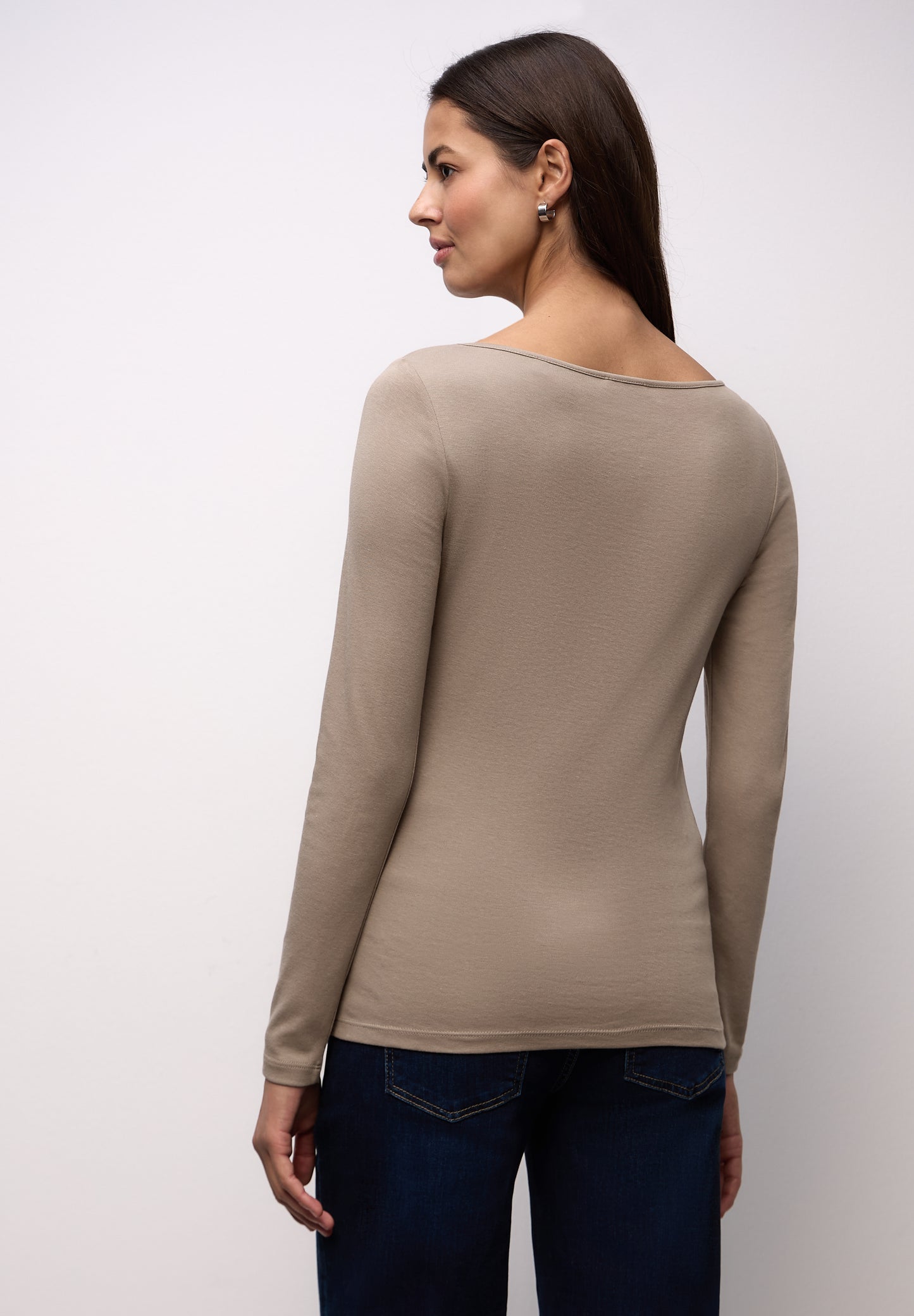 Street One - Basic Langarmshirt - Farbe: light terra mocha