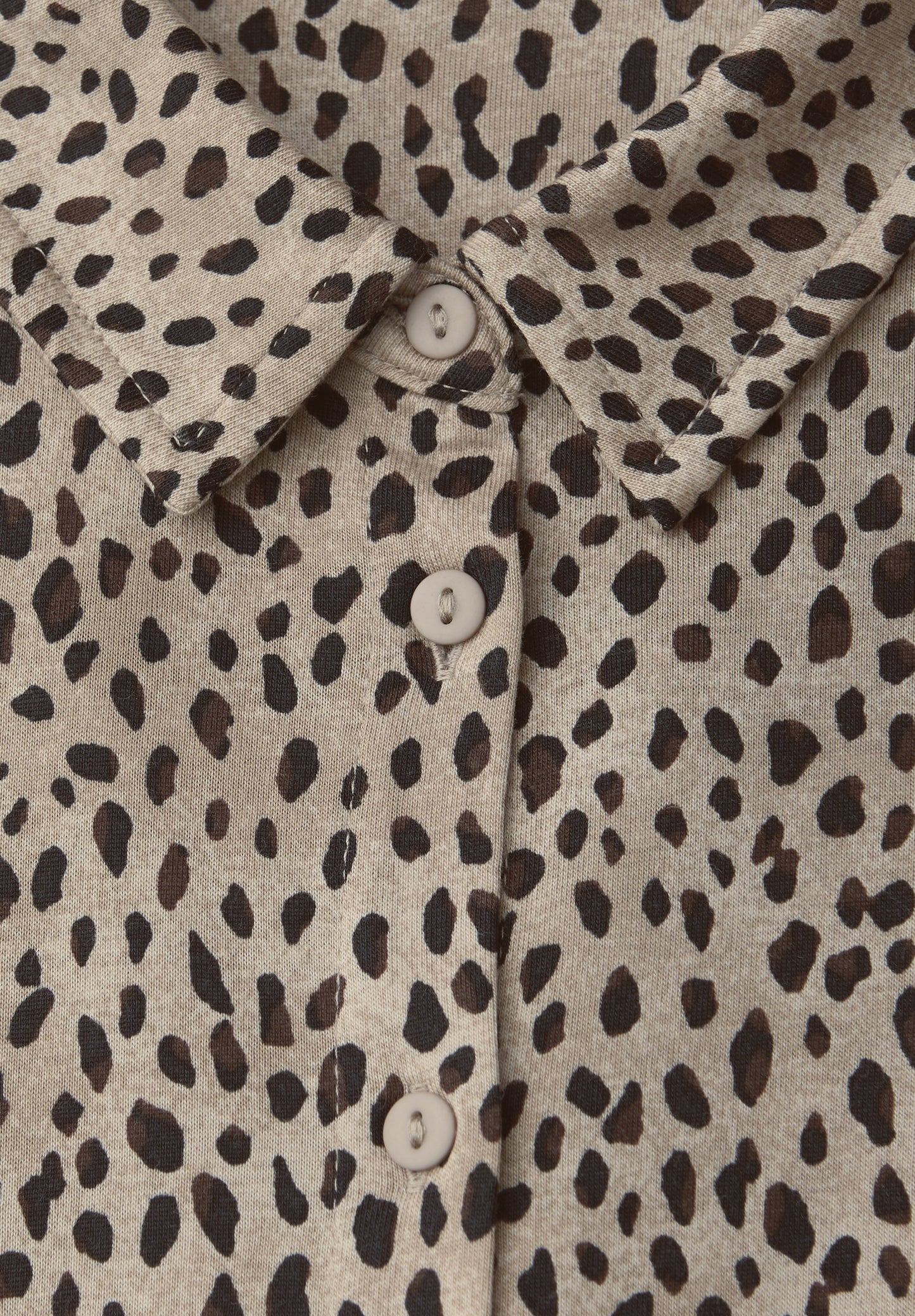 Street One Leo-Shirt mit Hemdkragen - Farbe: sanded beige