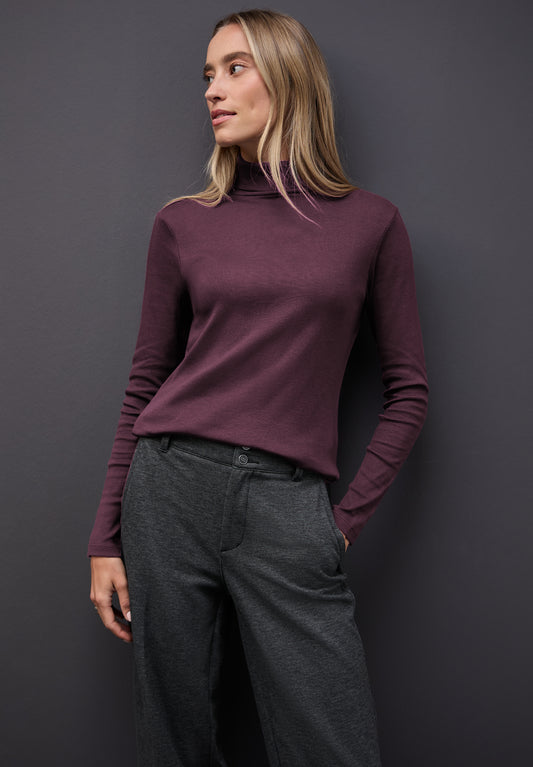 Street One Basic Rollkragenshirt - Farbe: jazz berry